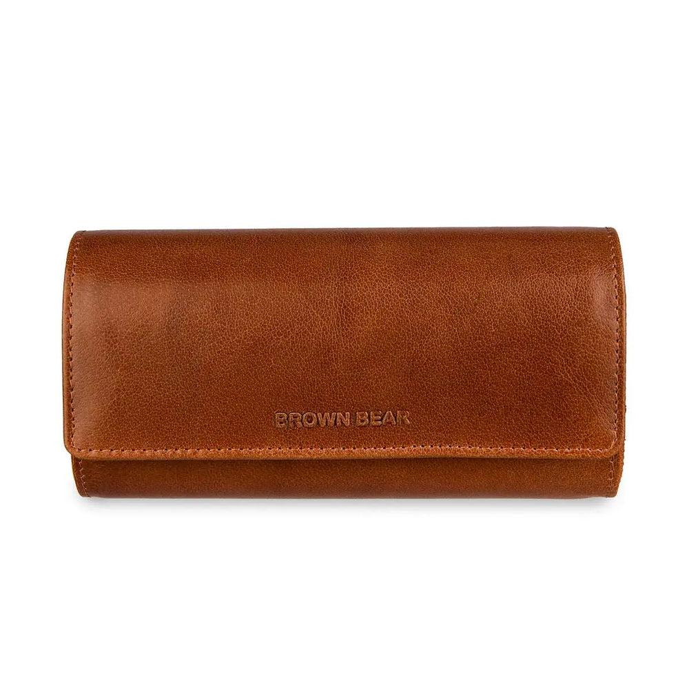 Brown Bear 3 Piece Watch Organizer in Genuine Leather - Brown Bear