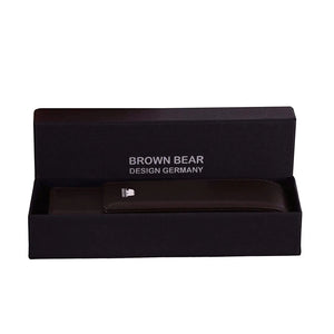 Brown Bear Classic Pen Case Holder for 2 Pens in Genuine Leather - Brown Bear
