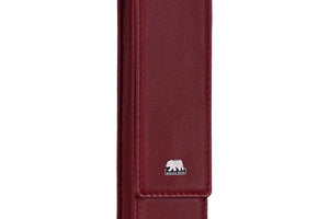 Brown Bear Classic Pen Case Holder for 2 Pens in Genuine Leather - Brown Bear