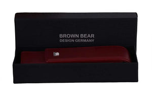 Brown Bear Classic Pen Case Holder for 2 Pens in Genuine Leather - Brown Bear