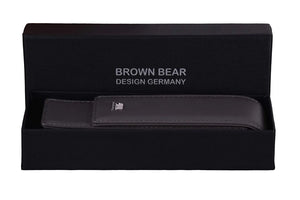 Brown Bear Classic Pen Case Holder for 2 Pens in Genuine Leather - Brown Bear