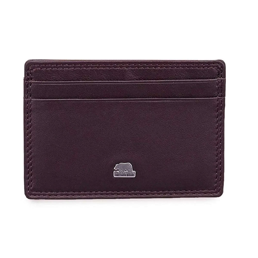 Classic Card Holder for 4 Cards in Genuine Leather - Brown Bear