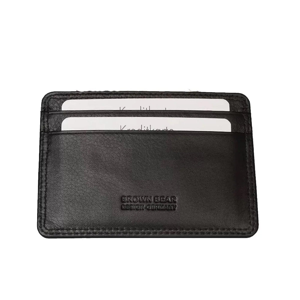 Classic Card Holder for 4 Cards in Genuine Leather - Brown Bear