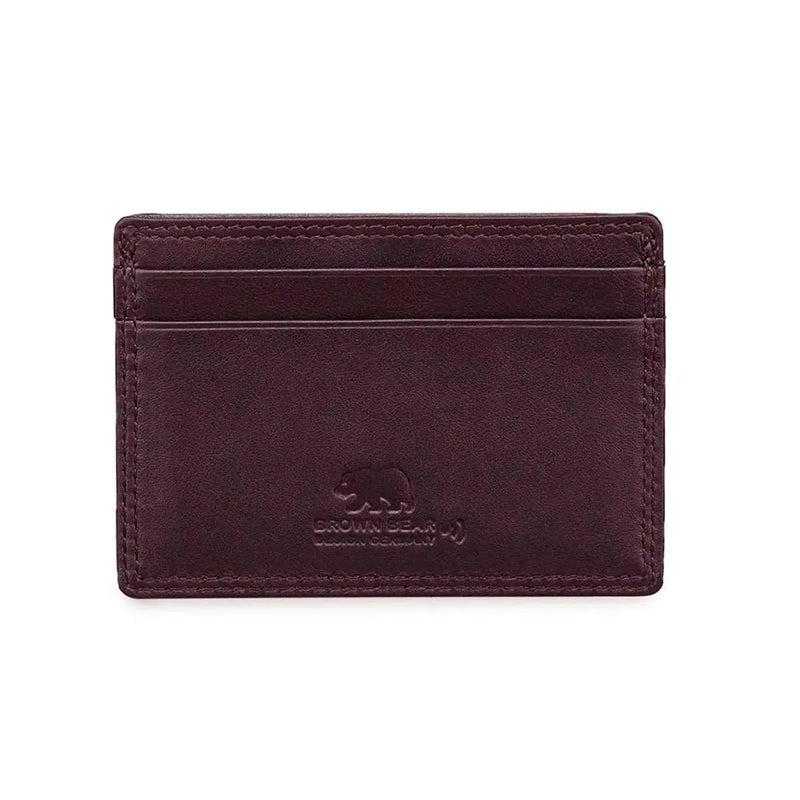 Classic Card Holder for 4 Cards in Genuine Leather - Brown Bear