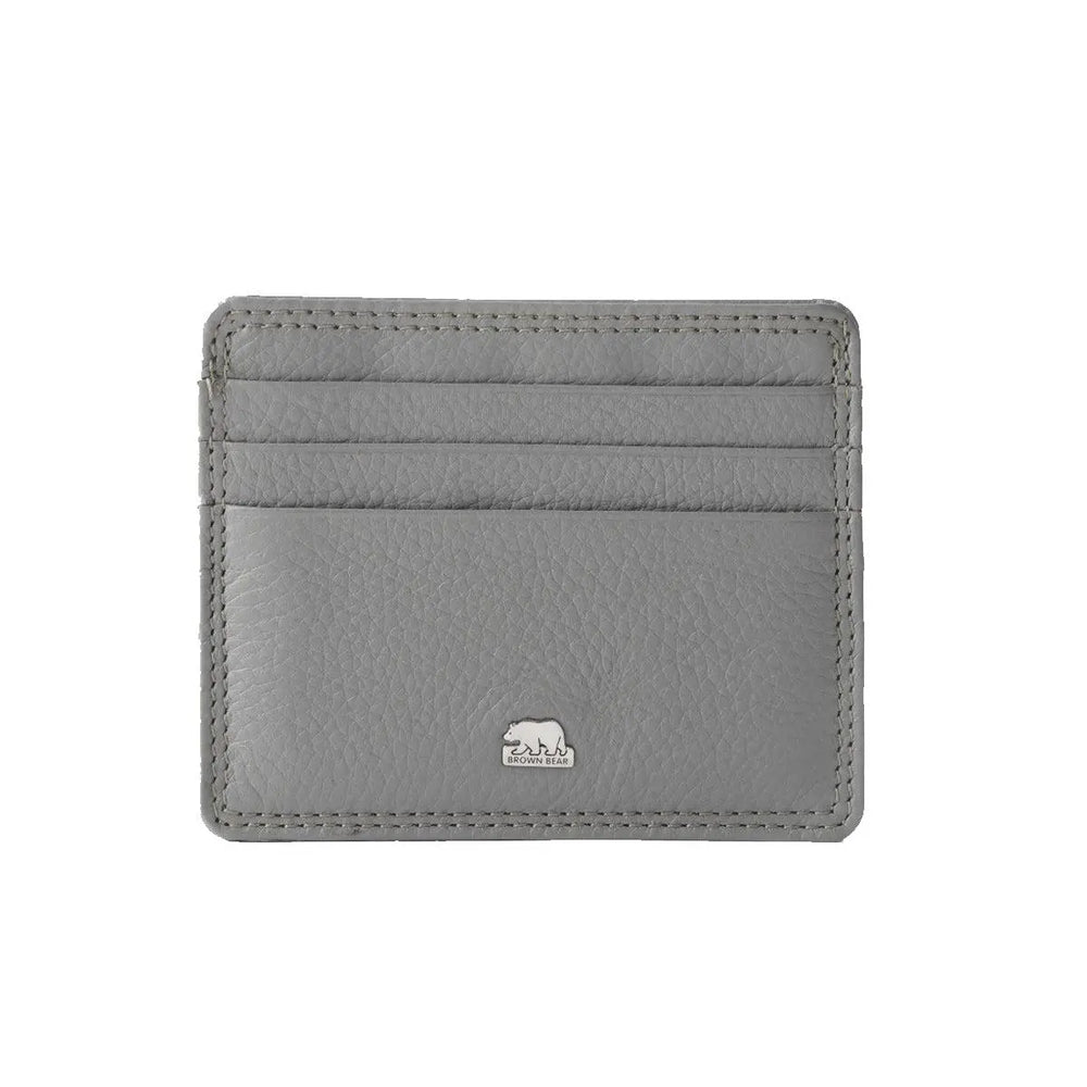 Classic Card Holder for 6 Cards in Genuine Leather - Brown Bear