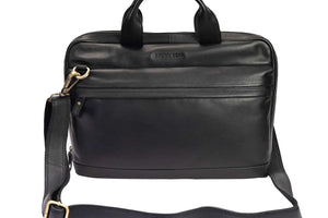 Classic Laptop Bag in Genuine Leather - Brown Bear
