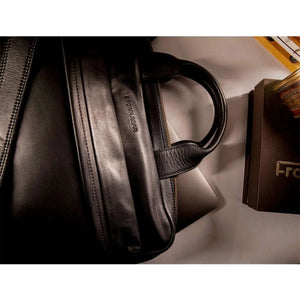 Classic Laptop Bag in Genuine Leather - Brown Bear