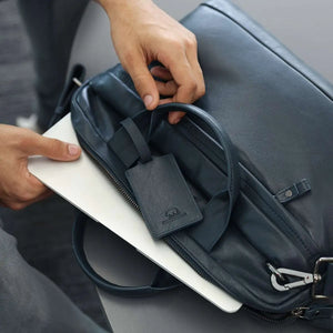 Classic Laptop Bag in Genuine Leather - Brown Bear