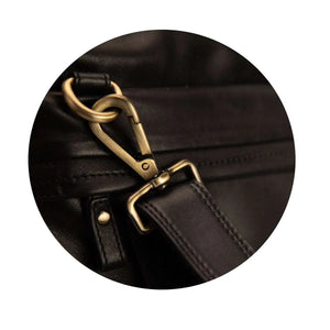 Classic Laptop Bag in Genuine Leather - Brown Bear