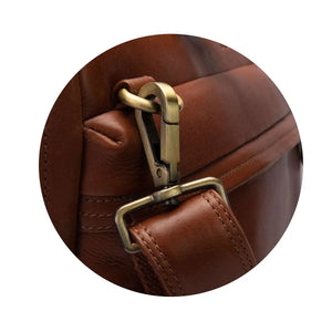Classic Laptop Bag in Genuine Leather - Brown Bear