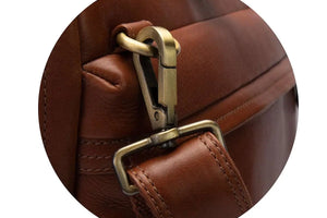 Classic Laptop Bag in Genuine Leather - Brown Bear