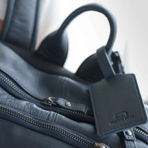 Classic Leather Backpack with front Pocket in Genuine Leather - Brown Bear