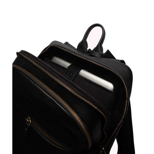Classic Leather Backpack with front Pocket in Genuine Leather - Brown Bear