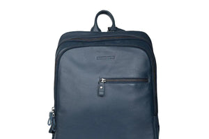 Classic Leather Backpack with front Pocket in Genuine Leather - Brown Bear