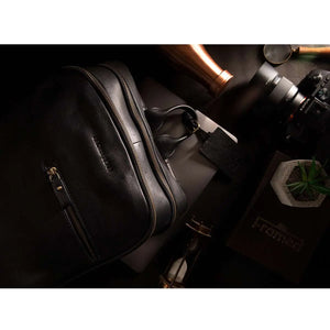 Classic Leather Backpack with front Pocket in Genuine Leather - Brown Bear