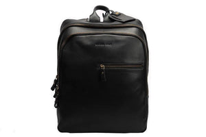 Classic Leather Backpack with front Pocket in Genuine Leather - Brown Bear