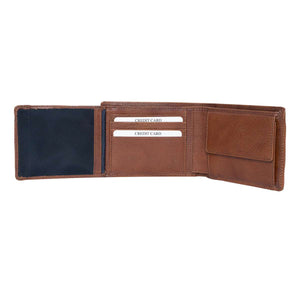 Classic Men’s Wallet with I.D and Coin Pocket and RFID in Genuine Leather - Brown Bear