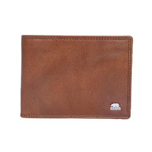 Classic Men’s Wallet with I.D and Coin Pocket and RFID in Genuine Leather - Brown Bear