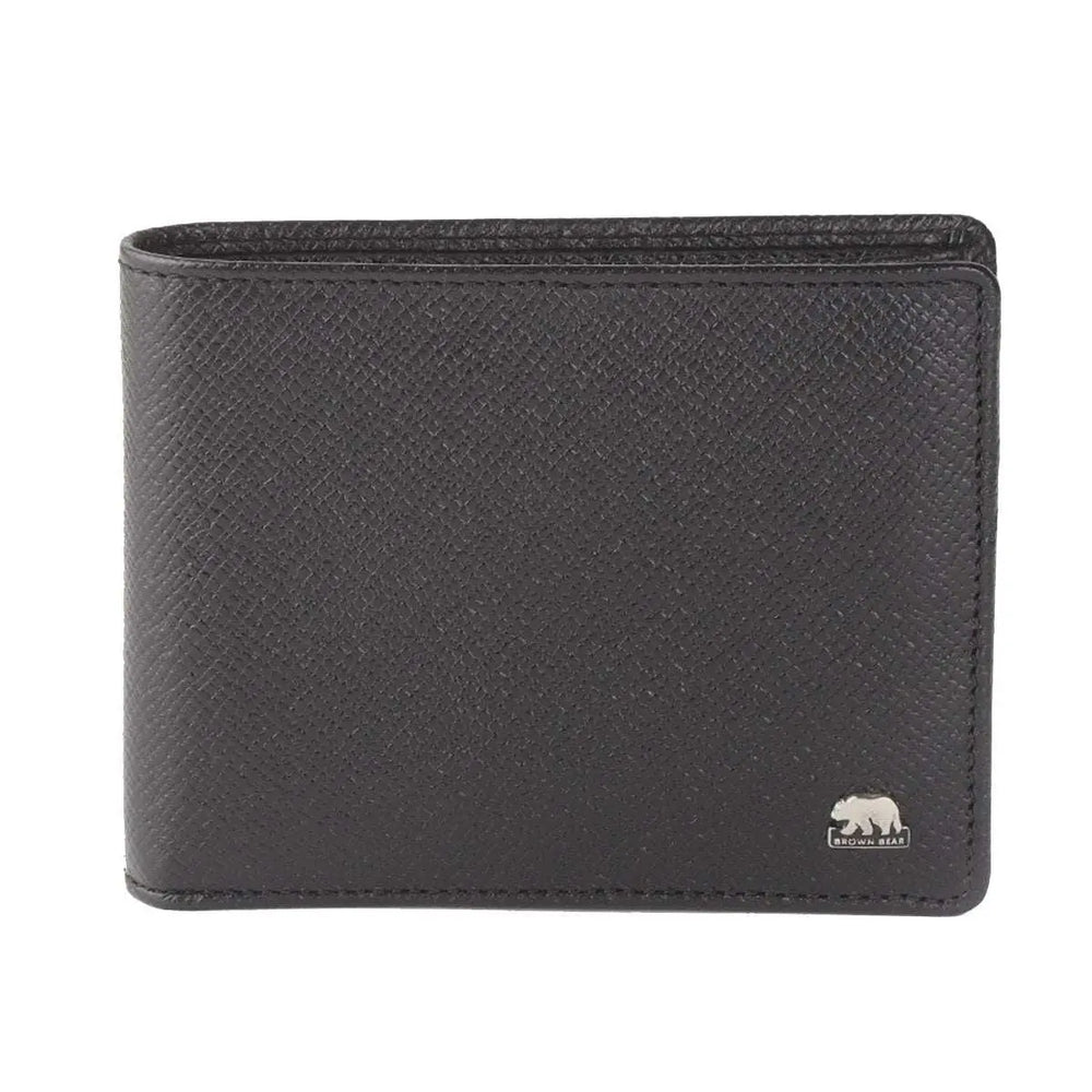 Classic Men’s Wallet with I.D and Coin Pocket and RFID in Genuine Leather Blocking Technology - Brown Bear