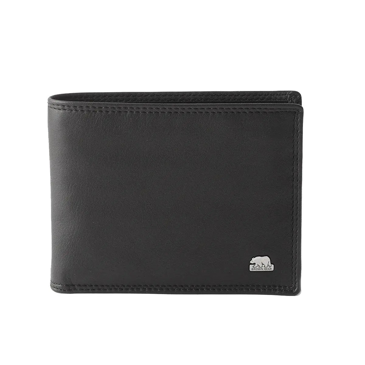 Classic Men’s Wallet with I.D and Coin Pocket and RFID in Genuine Leather Blocking Technology - Brown Bear
