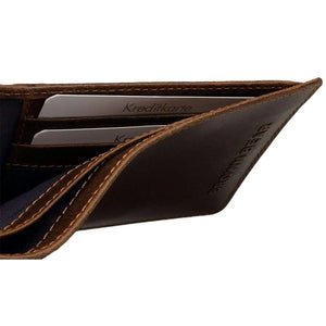 Classic Men’s Wallet with I.D and Coin Pocket and RFID in Genuine Leather Blocking Technology - Brown Bear