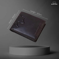 Classic Slim Men’s Wallet in Genuine Leather - Novel Series - Brown Bear