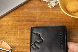 Classic Slim Men’s Wallet in Genuine Leather - Novel Series - Brown Bear