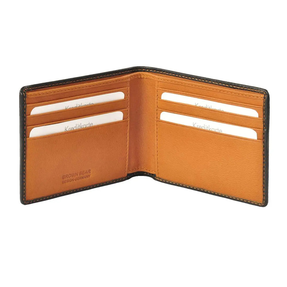 Classic Slim Wallet for Men in Genuine Leather - Brown Bear