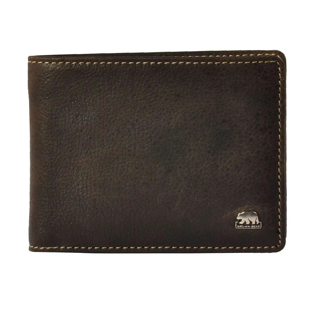 Richborn Men Slim Leather Wallet with Zipper Inside