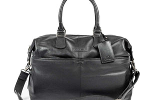 Genuine Leather Weekender Bag for Short Duration Getaways - Brown Bear