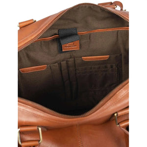 Genuine Leather Weekender Bag for Short Duration Getaways - Brown Bear