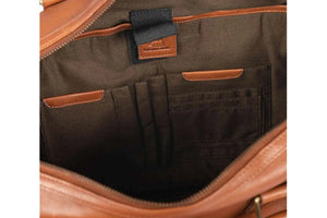 Genuine Leather Weekender Bag for Short Duration Getaways - Brown Bear