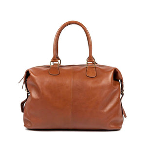 Genuine Leather Weekender Bag for Short Duration Getaways - Brown Bear