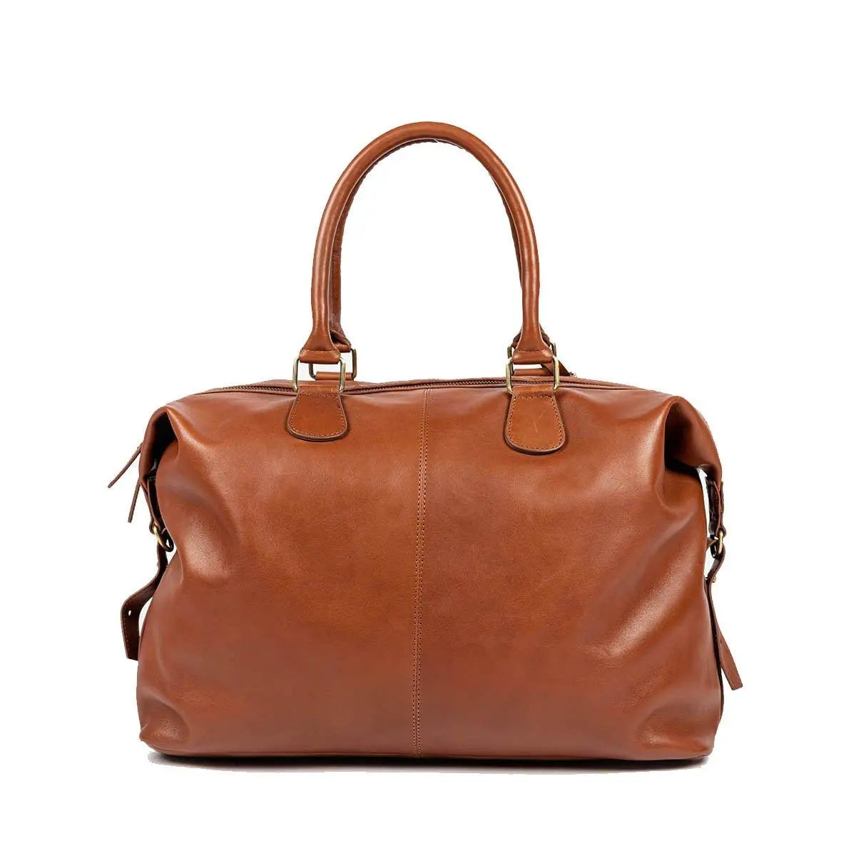 Genuine Leather Weekend Duffle Bag for Short Duration Getaways Tan