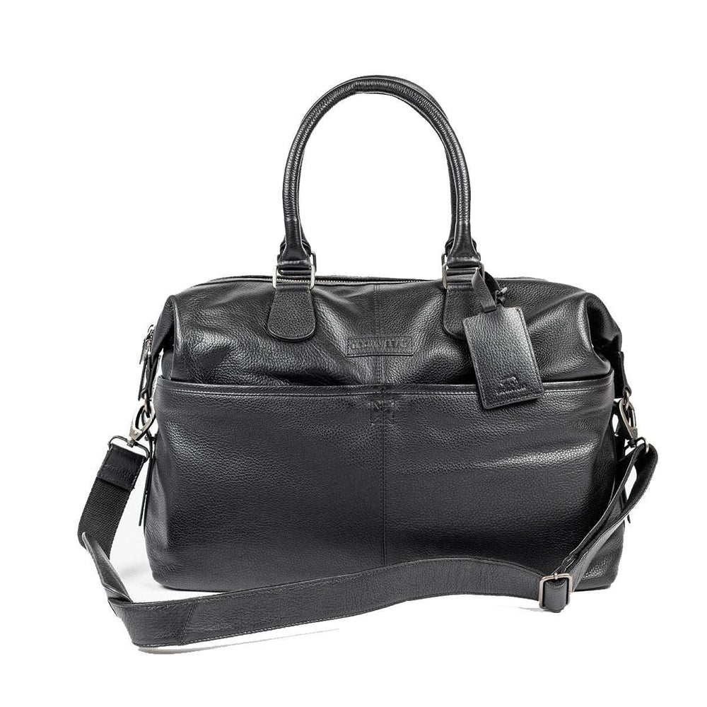 Genuine Leather Weekender Bag for Short Duration Getaways - Brown Bear