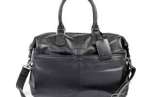 Genuine Leather Weekender Bag for Short Duration Getaways - Brown Bear