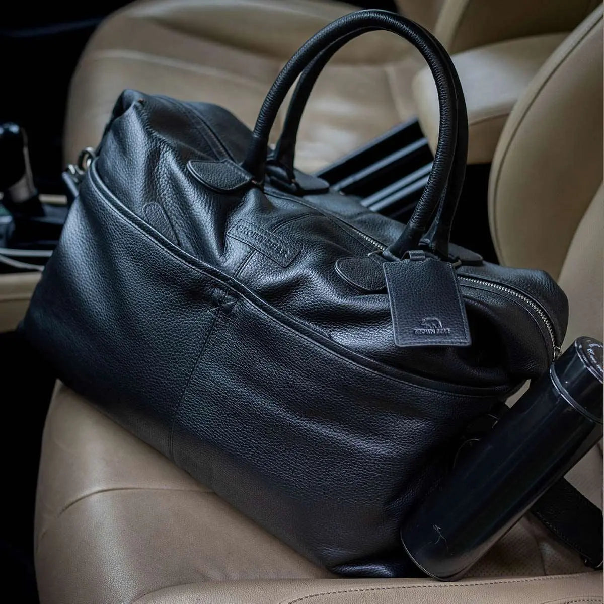 Genuine leather weekend bag best sale