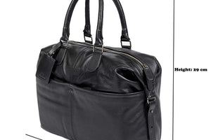 Genuine Leather Weekender Bag for Short Duration Getaways - Brown Bear