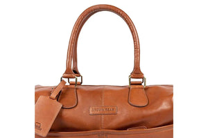 Genuine Leather Weekender Bag for Short Duration Getaways - Brown Bear