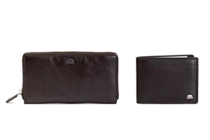 Gift Set - Classically Coordinated: His & Hers Wallet Gift Set - Brown Bear