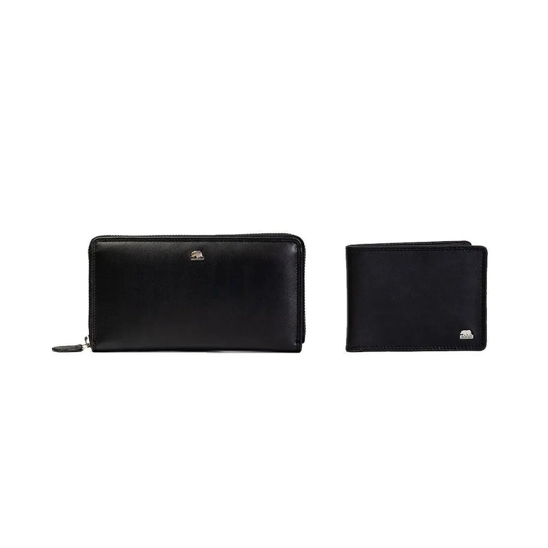 Gift Set - Classically Coordinated: His & Hers Wallet Gift Set - Brown Bear
