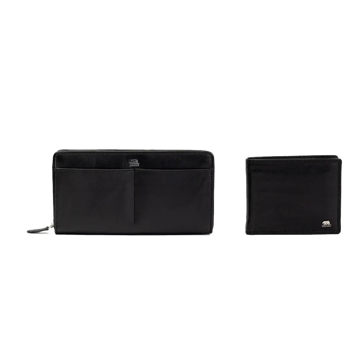 Gift Set - His & Hers Wallet Duo: A Perfect Pair for Stylish Couples - Brown Bear