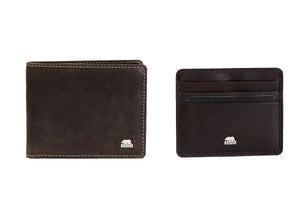 Gift Set - Sleek and Secure: Men's Wallet and Card Holder Gift Set - Brown Bear