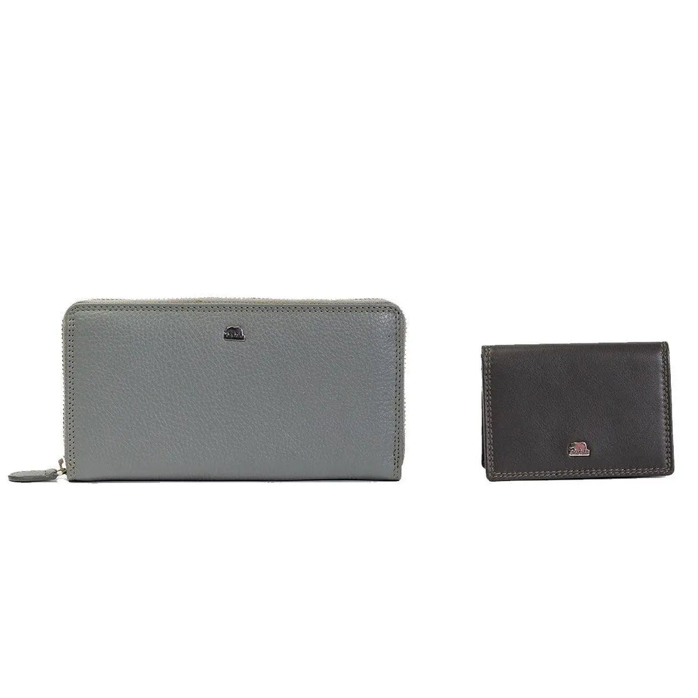 Gift Set : Stylish Essentials: Women's Wallet & Card Holder Gift Set - Brown Bear