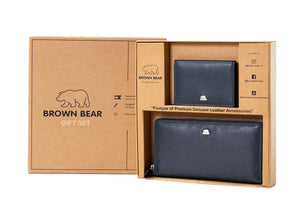 Gift Set : Stylish Essentials: Women's Wallet & Card Holder Gift Set - Brown Bear