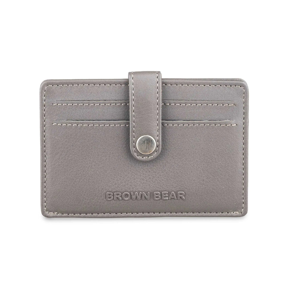 Grid Card Holder for 08 pieces in Genuine Leather - Brown Bear