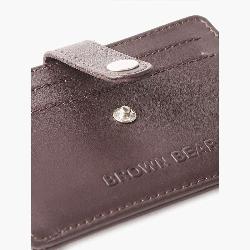 Grid Card Holder for 08 pieces in Genuine Leather - Brown Bear