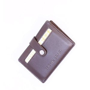 Grid Card Holder for 08 pieces in Genuine Leather - Brown Bear