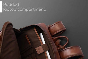 Leather Manhattan Backpack in Genuine Leather - Brown Bear