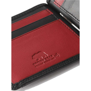Leather Money-Clip Holder with RFID Protection in Genuine Leather - Brown Bear